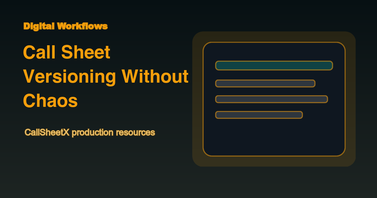 Call Sheet Versioning: Stop the 'Final_Final_v2' Email Nightmare guide preview