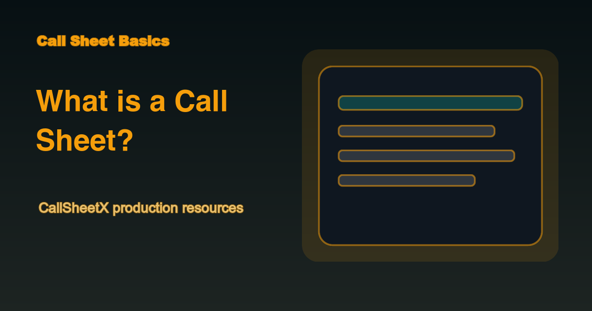 What is a Call Sheet? Guide for Film & TV Productions guide preview